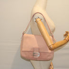 FENDI Mamma Baguette Shoulder Bag Leather Pinkyk9735