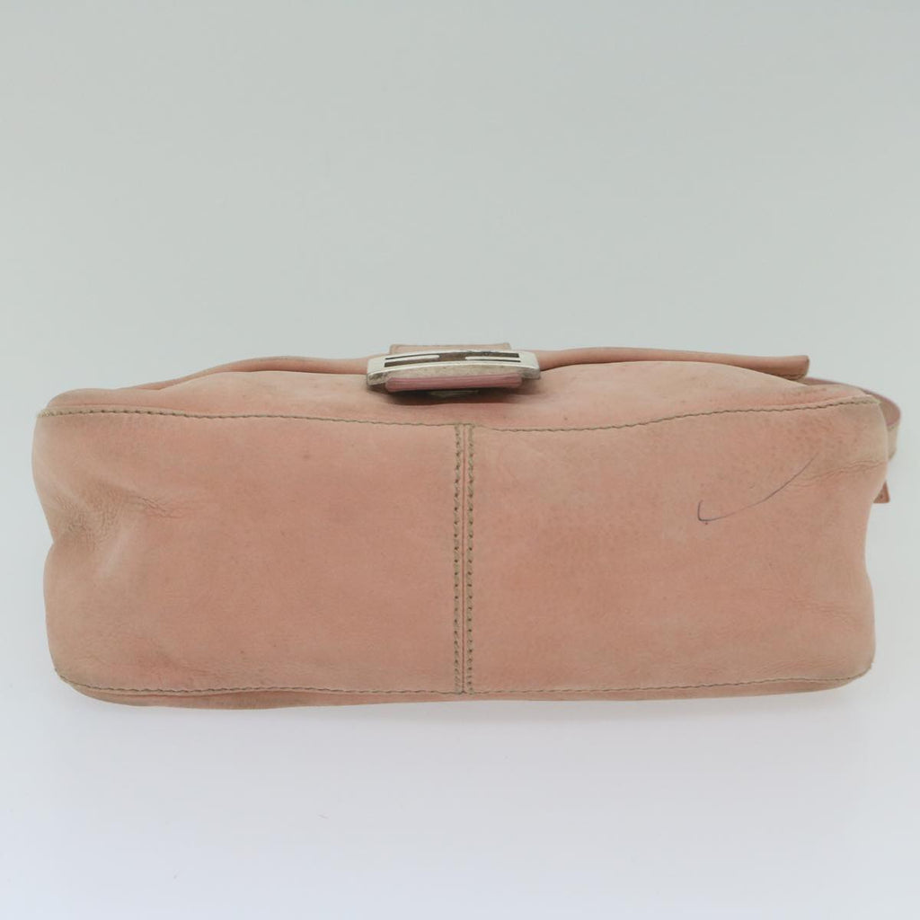 FENDI Mamma Baguette Shoulder Bag Leather Pinkyk9735