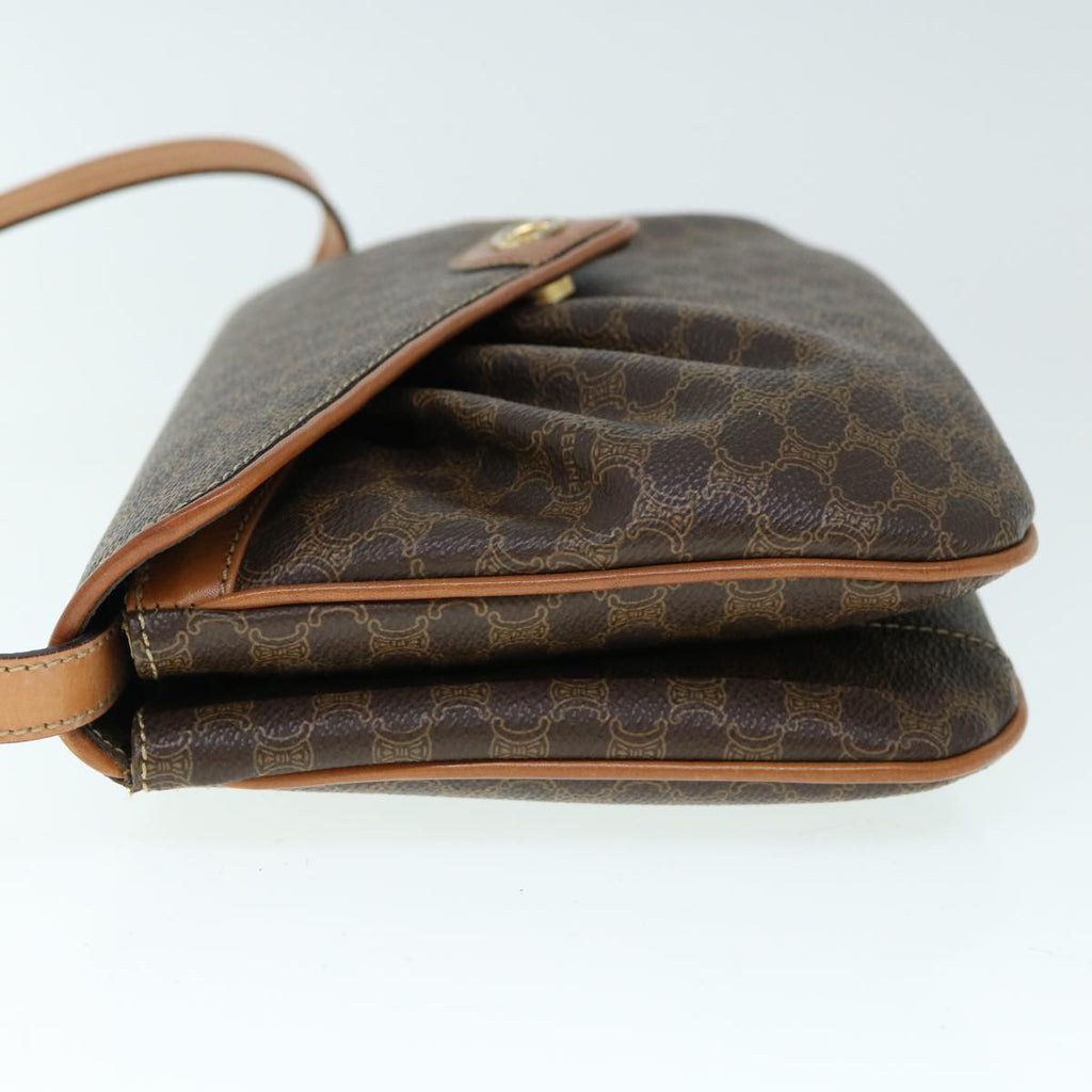 CELINE Macadam Canvas Shoulder Bag PVC Brown 9824