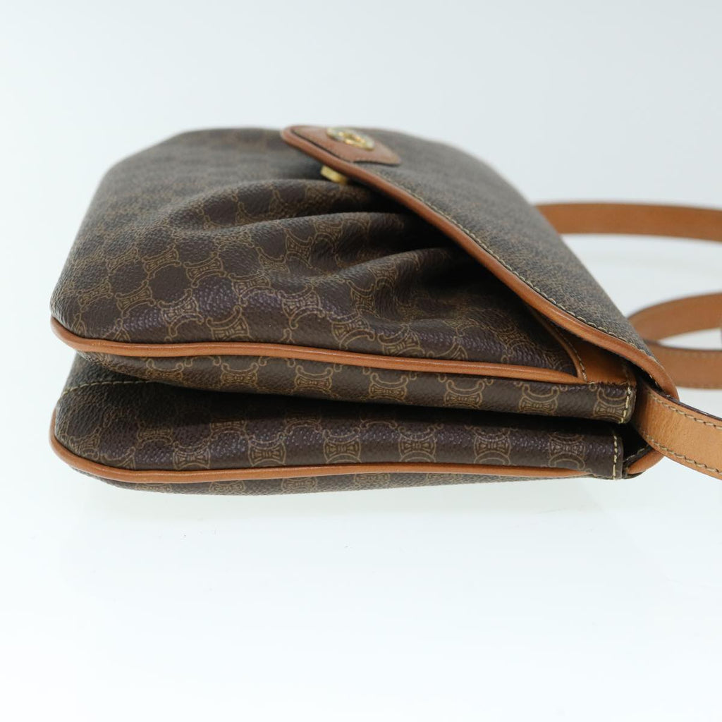 CELINE Macadam Canvas Shoulder Bag PVC Brown 9824