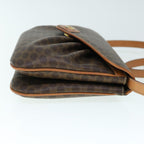CELINE Macadam Canvas Shoulder Bag PVC Brown 9824