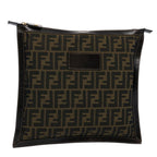 FENDI Zucca Canvas Clutch Bag Brownyk9827