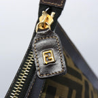 FENDI Zucca Canvas Clutch Bag Brownyk9827