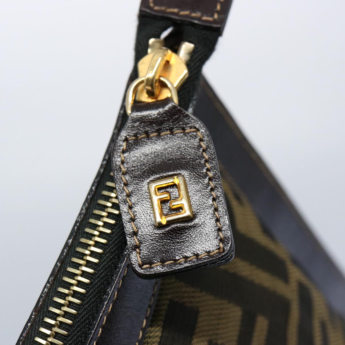 FENDI Zucca Canvas Clutch Bag Brownyk9827