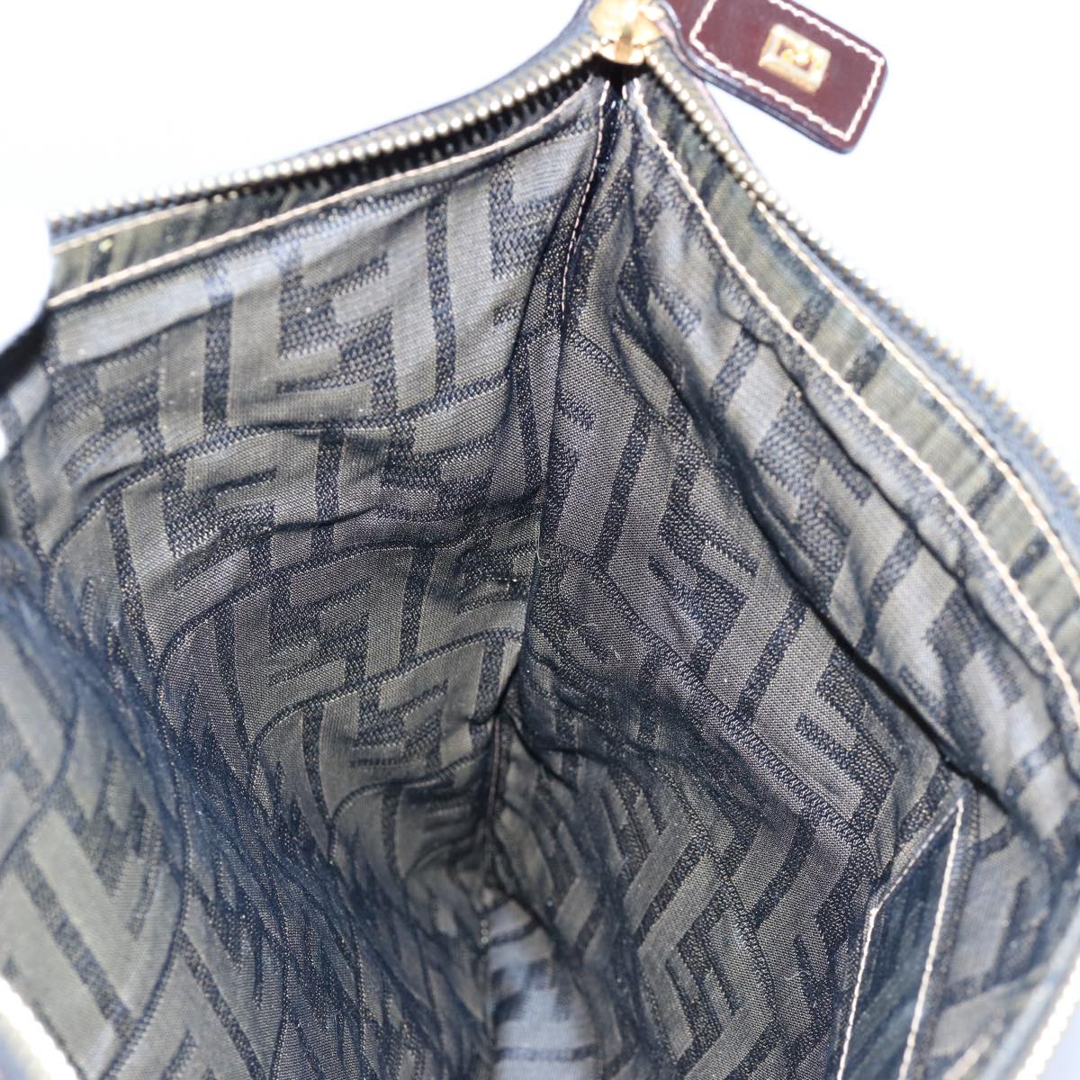 FENDI Zucca Canvas Clutch Bag Brownyk9827