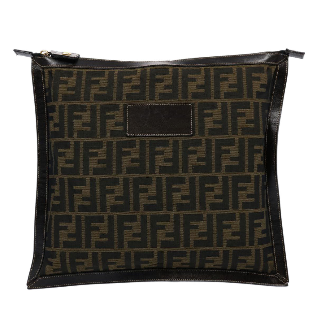 FENDI Zucca Canvas Clutch Bag Brownyk9827