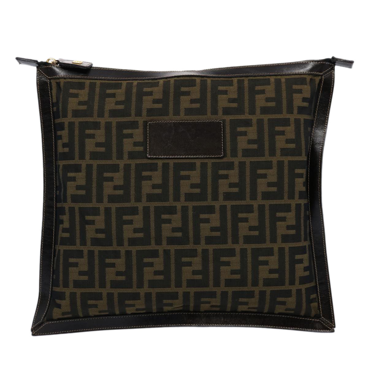 FENDI Zucca Canvas Clutch Bag Brownyk9827