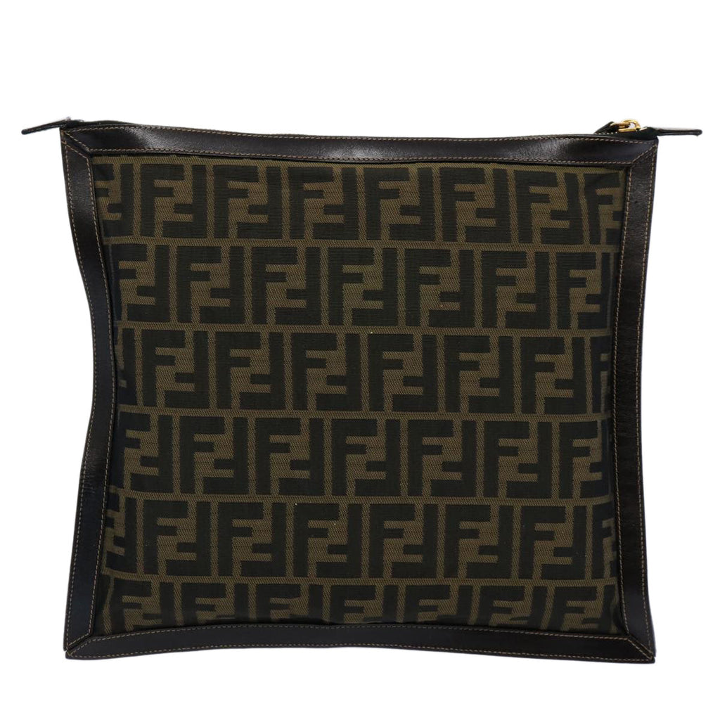 FENDI Zucca Canvas Clutch Bag Brownyk9827