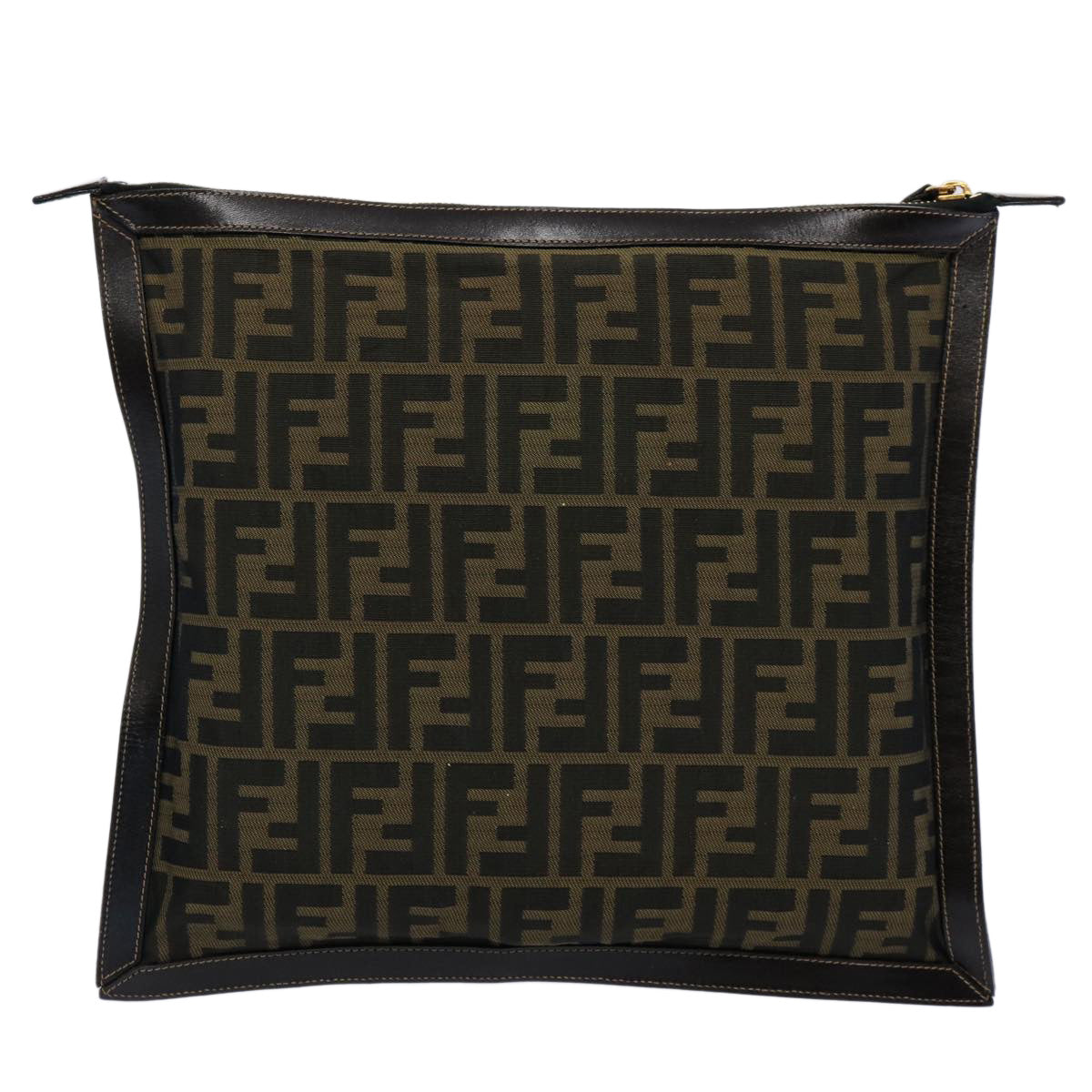 FENDI Zucca Canvas Clutch Bag Brownyk9827