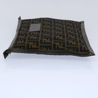 FENDI Zucca Canvas Clutch Bag Brownyk9827