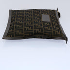 FENDI Zucca Canvas Clutch Bag Brownyk9827