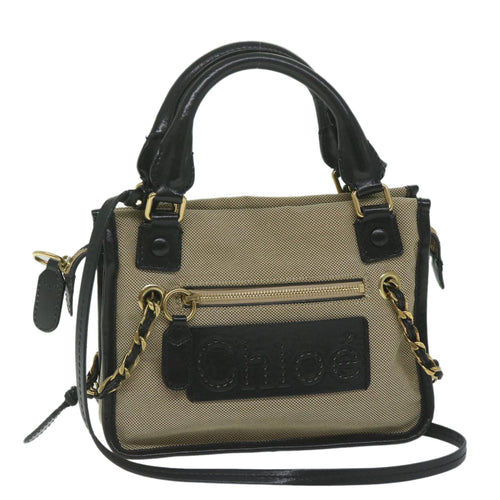 Chloe Harley Hand Bag Canvas Leather 2way Beige 03 10 51 5811 yk9862