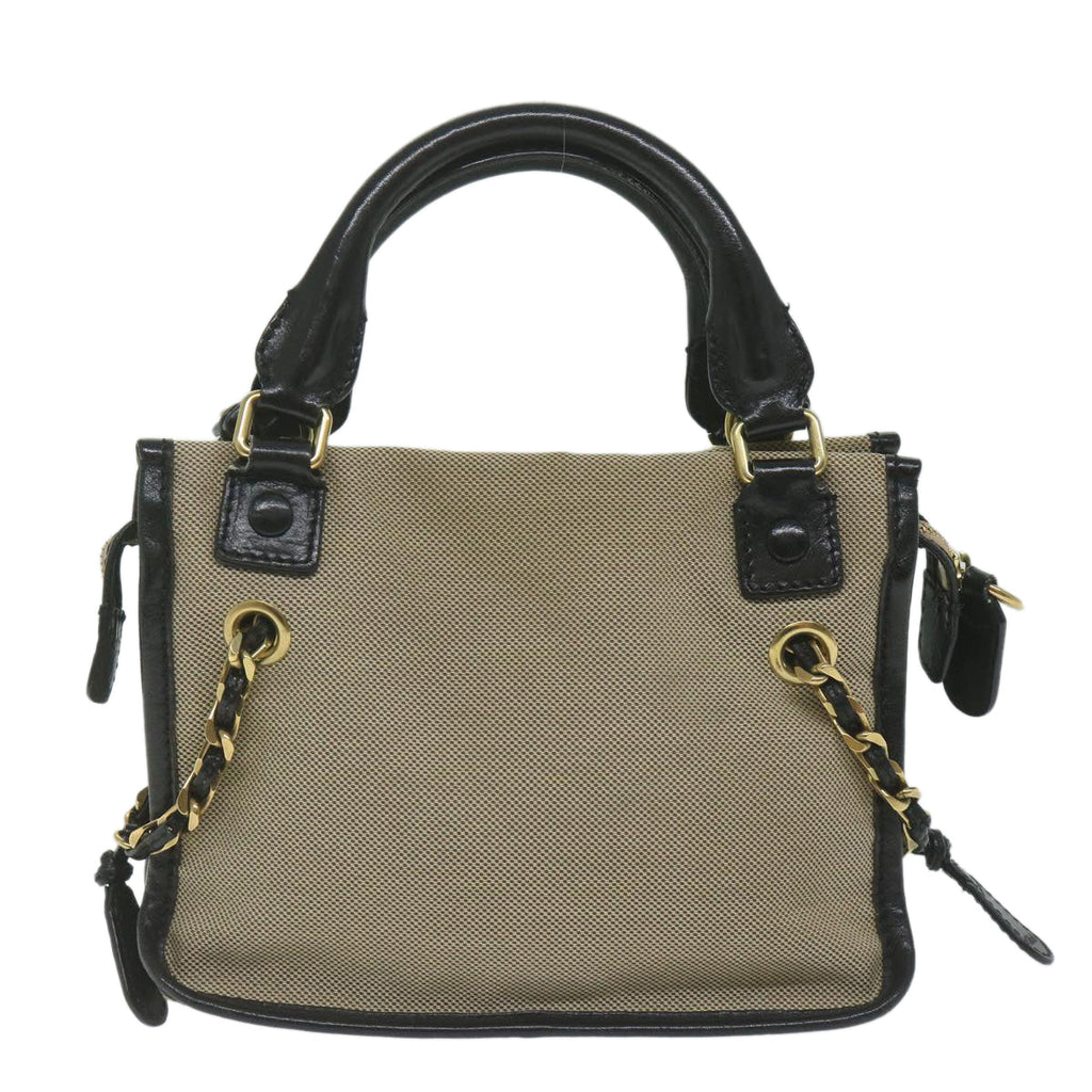 Chloe Harley Hand Bag Canvas Leather 2way Beige 03 10 51 5811 yk9862