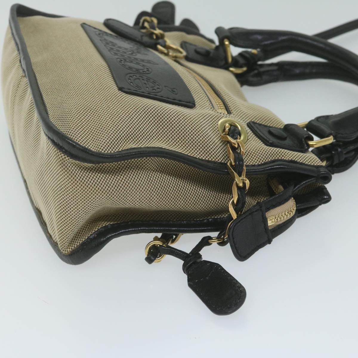 Chloe Harley Hand Bag Canvas Leather 2way Beige 03 10 51 5811 yk9862