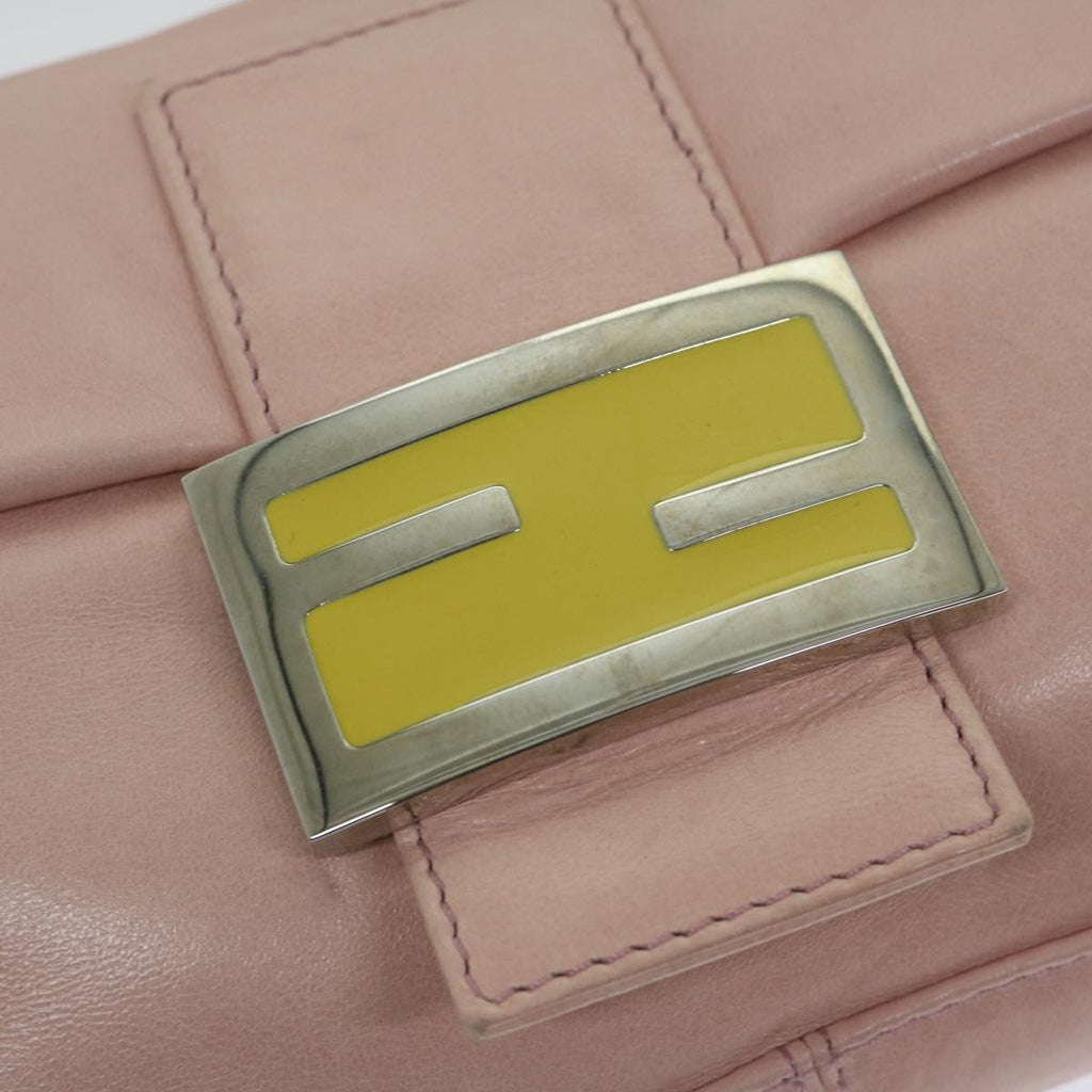 FENDI Mamma Baguette Shoulder Bag Leather Pink 2354 26424 008yk9887
