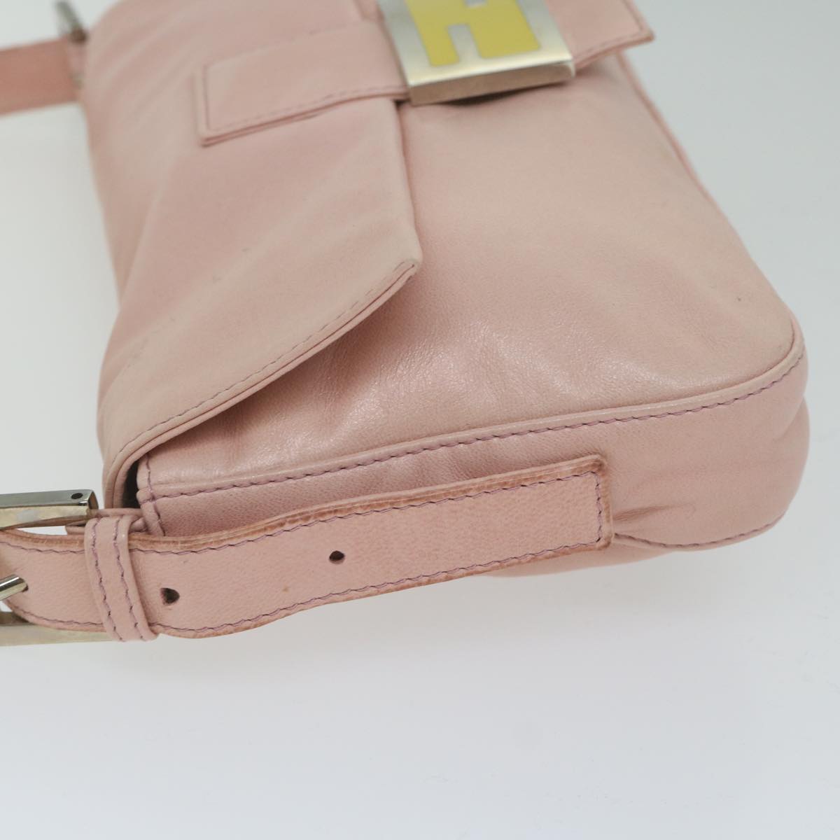 FENDI Mamma Baguette Shoulder Bag Leather Pink 2354 26424 008yk9887