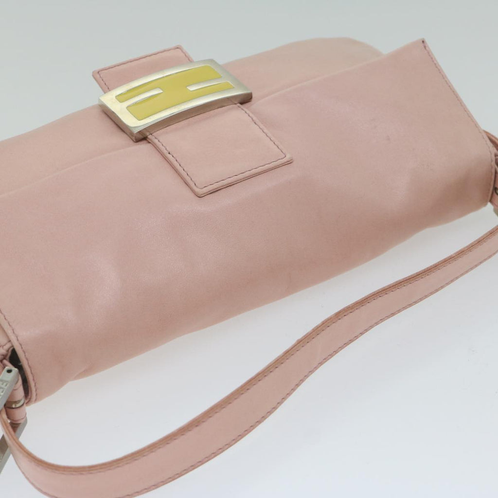 FENDI Mamma Baguette Shoulder Bag Leather Pink 2354 26424 008yk9887