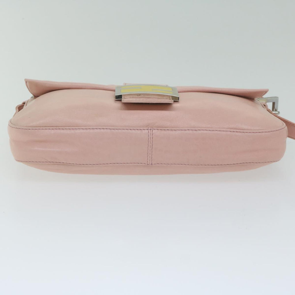 FENDI Mamma Baguette Shoulder Bag Leather Pink 2354 26424 008yk9887