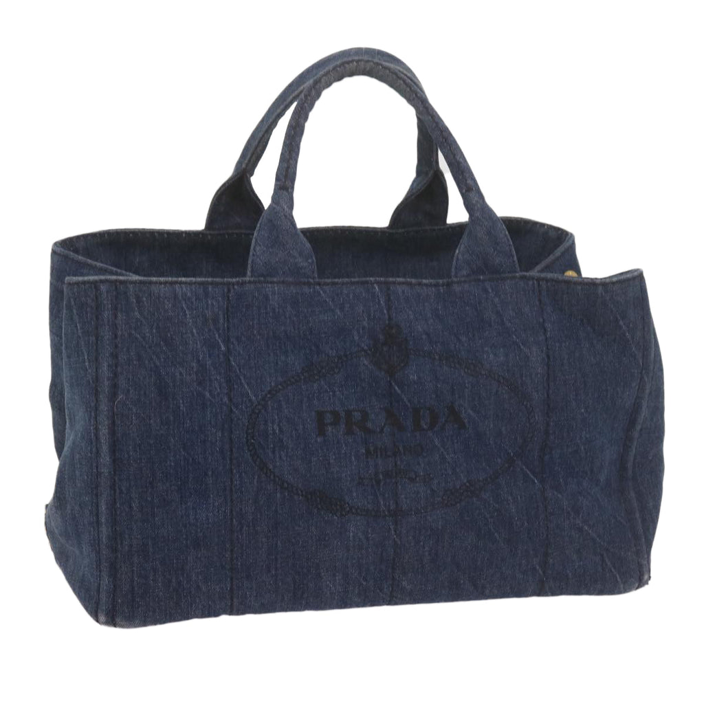 PRADA Canapa GM Hand Bag Denim Blue  yk9903