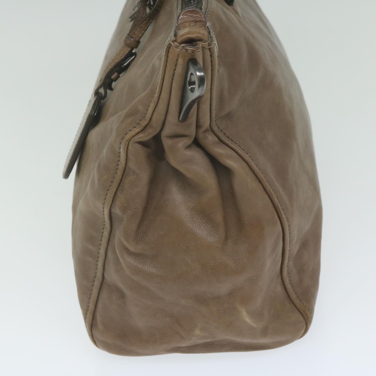 PRADA Hand Bag Leather Brown  yk9949