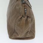 PRADA Hand Bag Leather Brown  yk9949