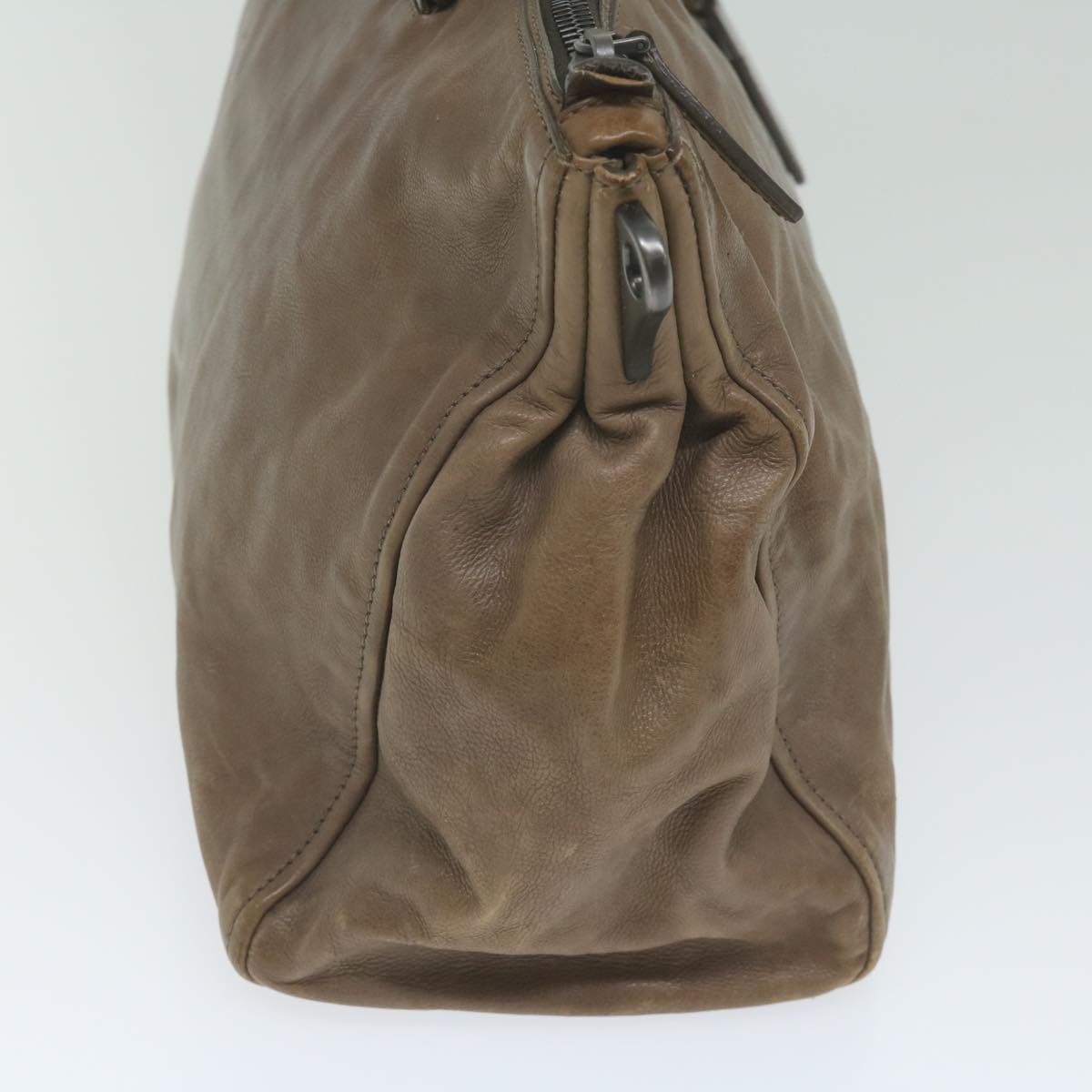 PRADA Hand Bag Leather Brown  yk9949