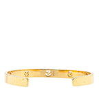 Fendi Rhinestone Bangle Bracelet Gold Plated