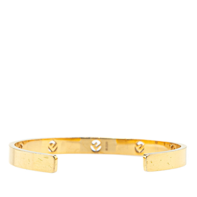 Fendi Rhinestone Bangle Bracelet Gold Plated