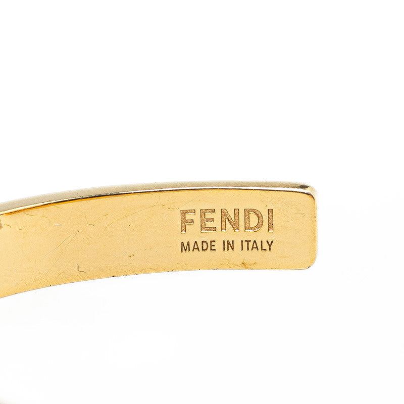 Fendi Rhinestone Bangle Bracelet Gold Plated