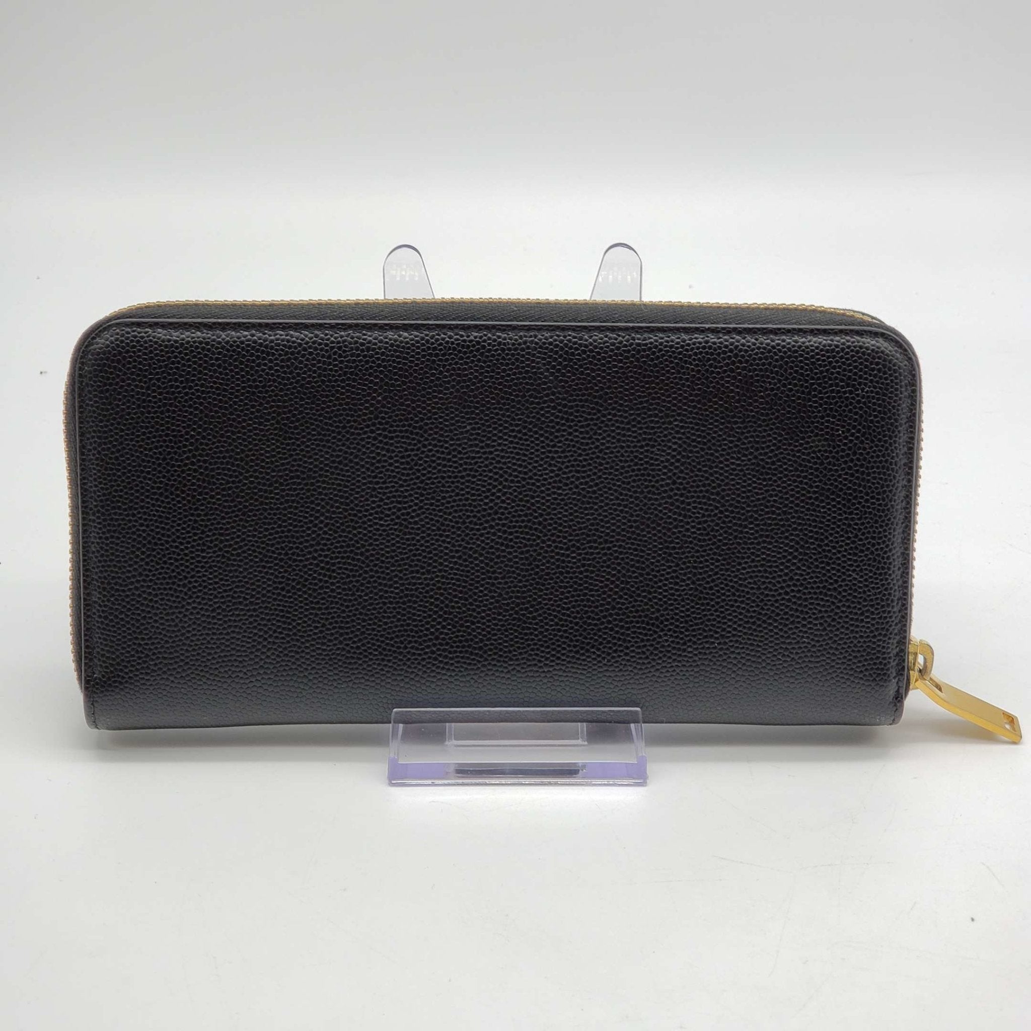 YSL Yves Saint Laurent Black Zippy Wallet