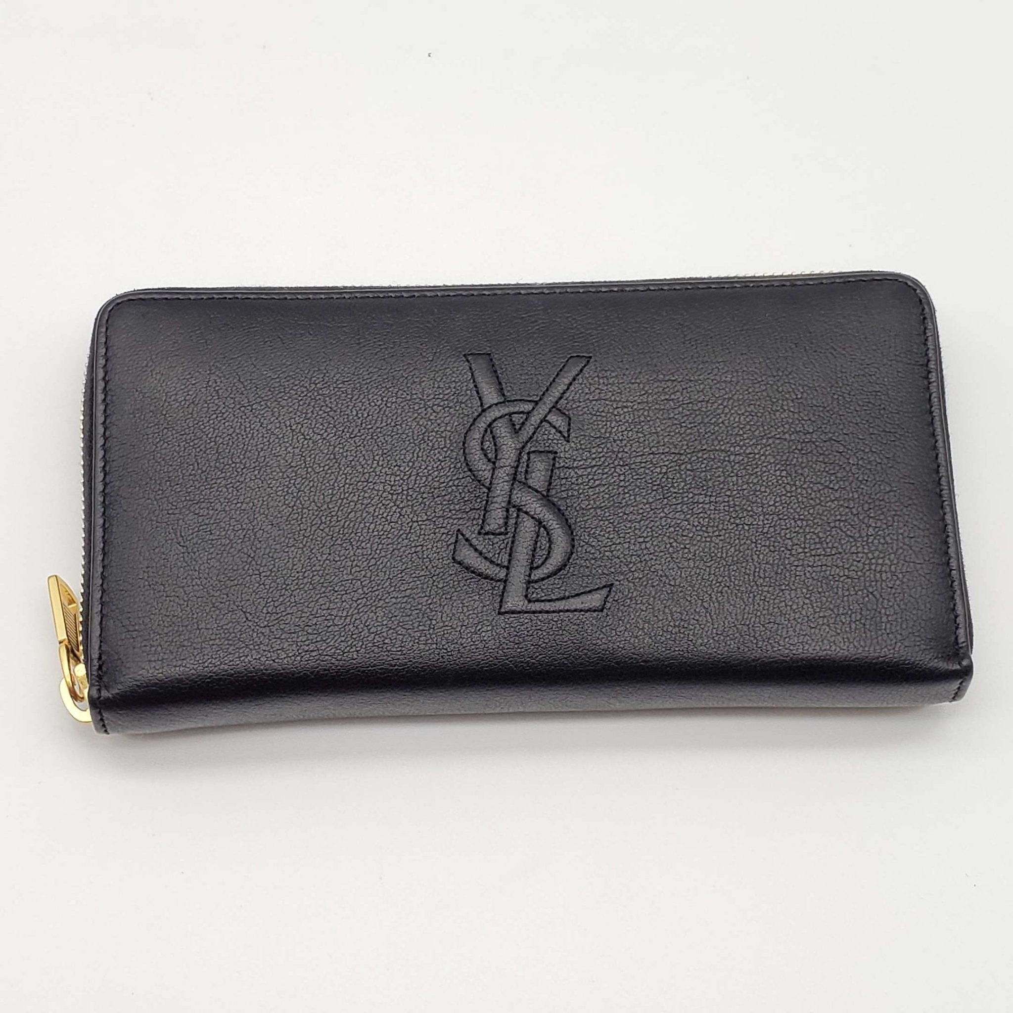 YSL Yves Saint Laurent Zippy Black Wallet