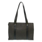 CELINE Macadam Canvas Tote Bag Black  yt711