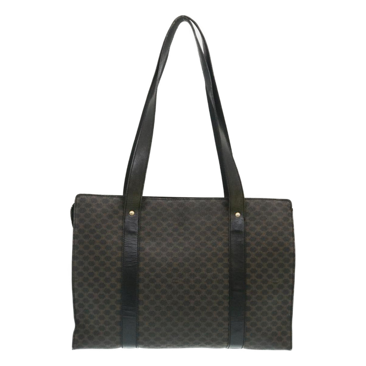 CELINE Macadam Canvas Tote Bag Black  yt711