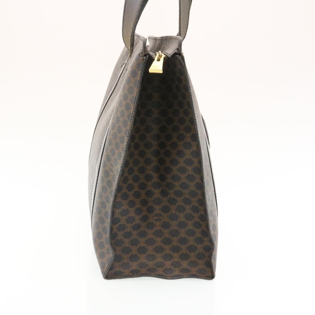 CELINE Macadam Canvas Tote Bag Black  yt711
