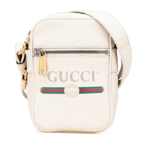 Gucci Logo Shearling Line Leather Shoulder Bag