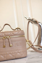DIOR SMALL TRAVEL VANITY CASE BEIGE LAMBSKIN