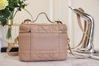 DIOR SMALL TRAVEL VANITY CASE BEIGE LAMBSKIN