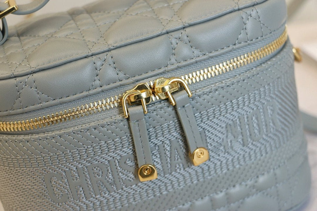 DIOR SMALL TRAVEL VANITY CASE CLOUD BLUE LAMBSKIN
